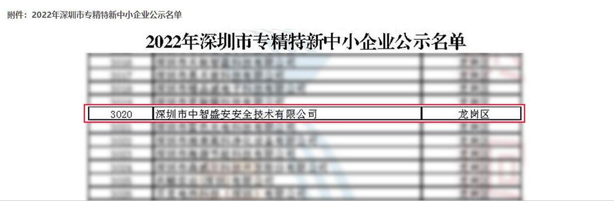 【喜報】 中智盛安榮獲“專精特新”企業(yè)認(rèn)定!